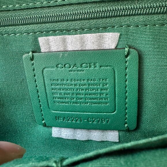 Coach (C2797) Court Light Teal Multi Colorblock Medium Pebbled Leather Backpack - Picture 12 of 12